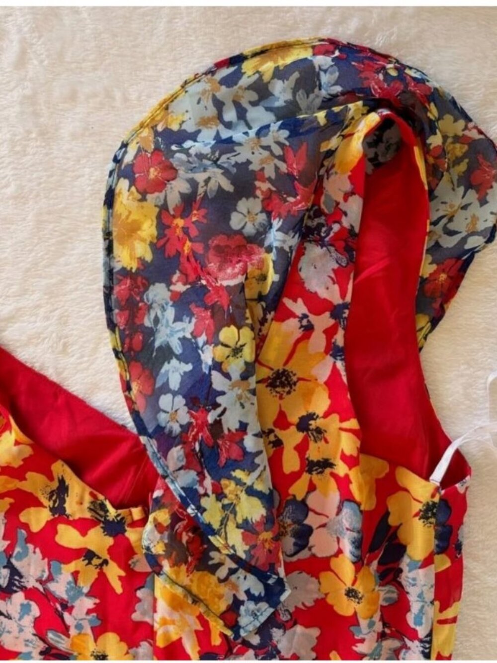 ❤️ Lulus “Radiant Ruby” Floral Chiffon Maxi Dress – Women’s XS - Picture 10 of 10